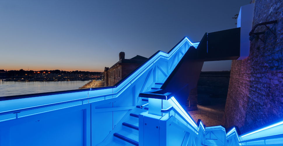 Stairway to Devon with the Royal William Yard in the background